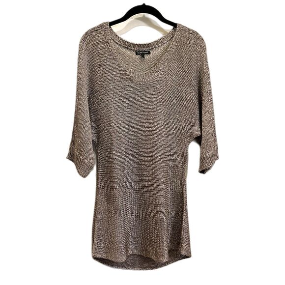 EILEEN FISHER Metallic Silver Large Knit Tunic Blouse Shirt Top  Women's Size XL - Picture 2 of 11